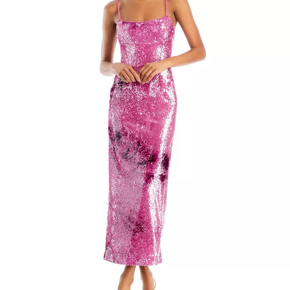 Bardot Pink Sequin Maxi Dress